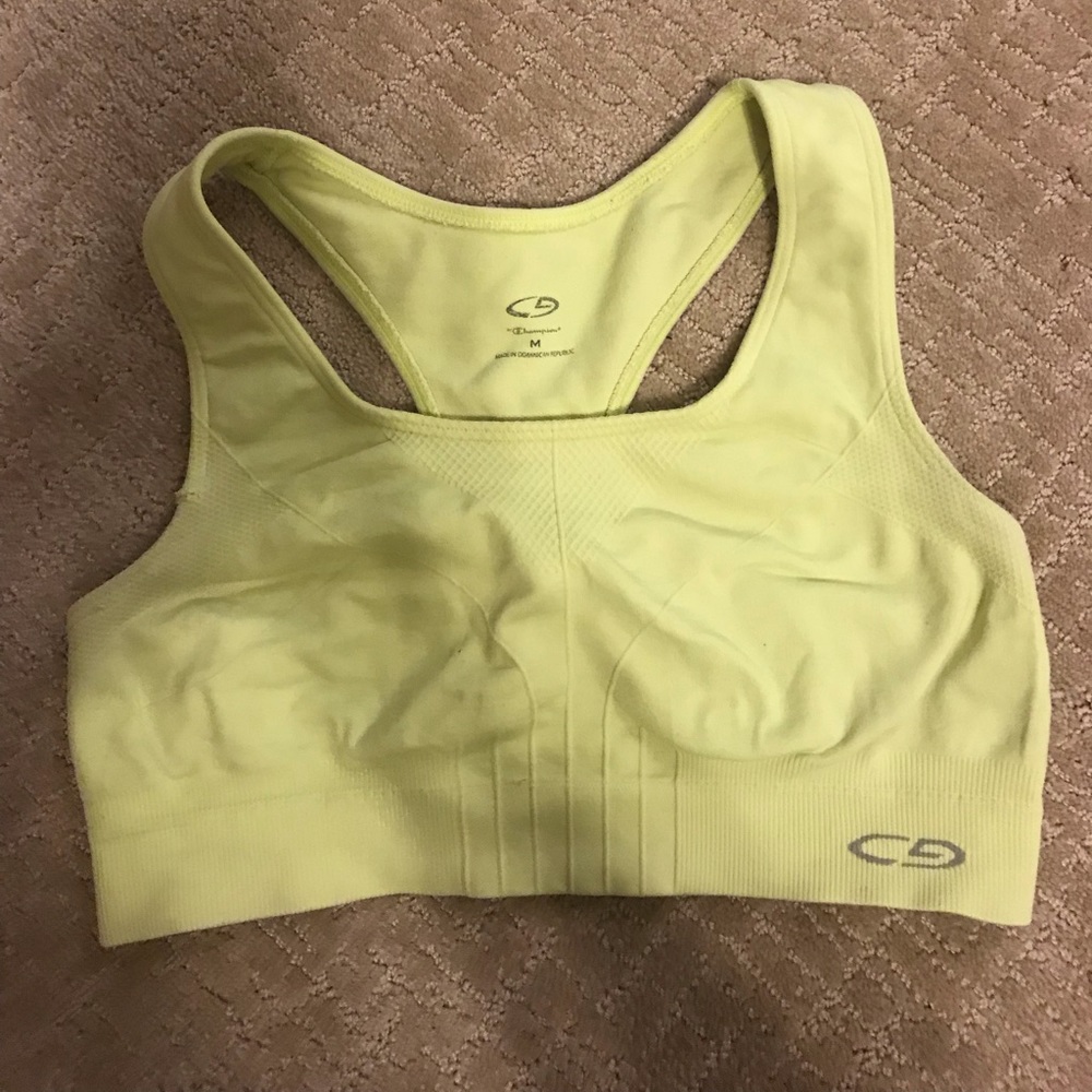 Yellow sports bra